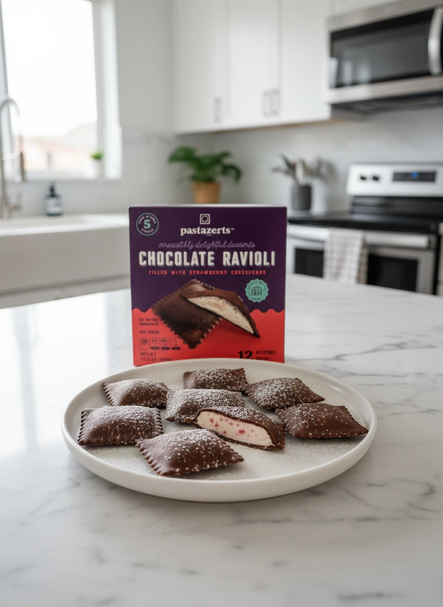 Chocolate Strawberry Cheesecake Ravioli